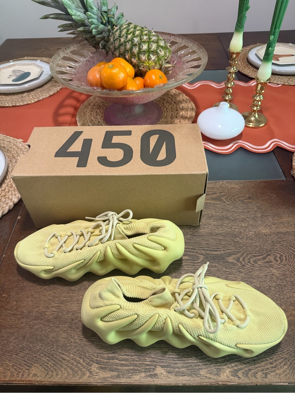Yeezy 450 Cloud White/Yellow Athletic Shoes